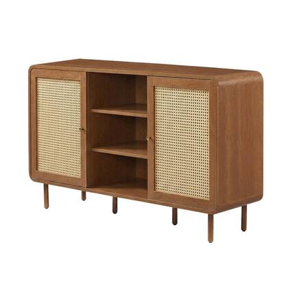 Front. Crosley Furniture - Nora Mid-Century Sideboard - Walnut.