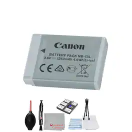 Canon - NB-13L Lithium-Ion Battery Pack Bundle (Bulk Packaging) with Microfiber Cloth, Starter Kit