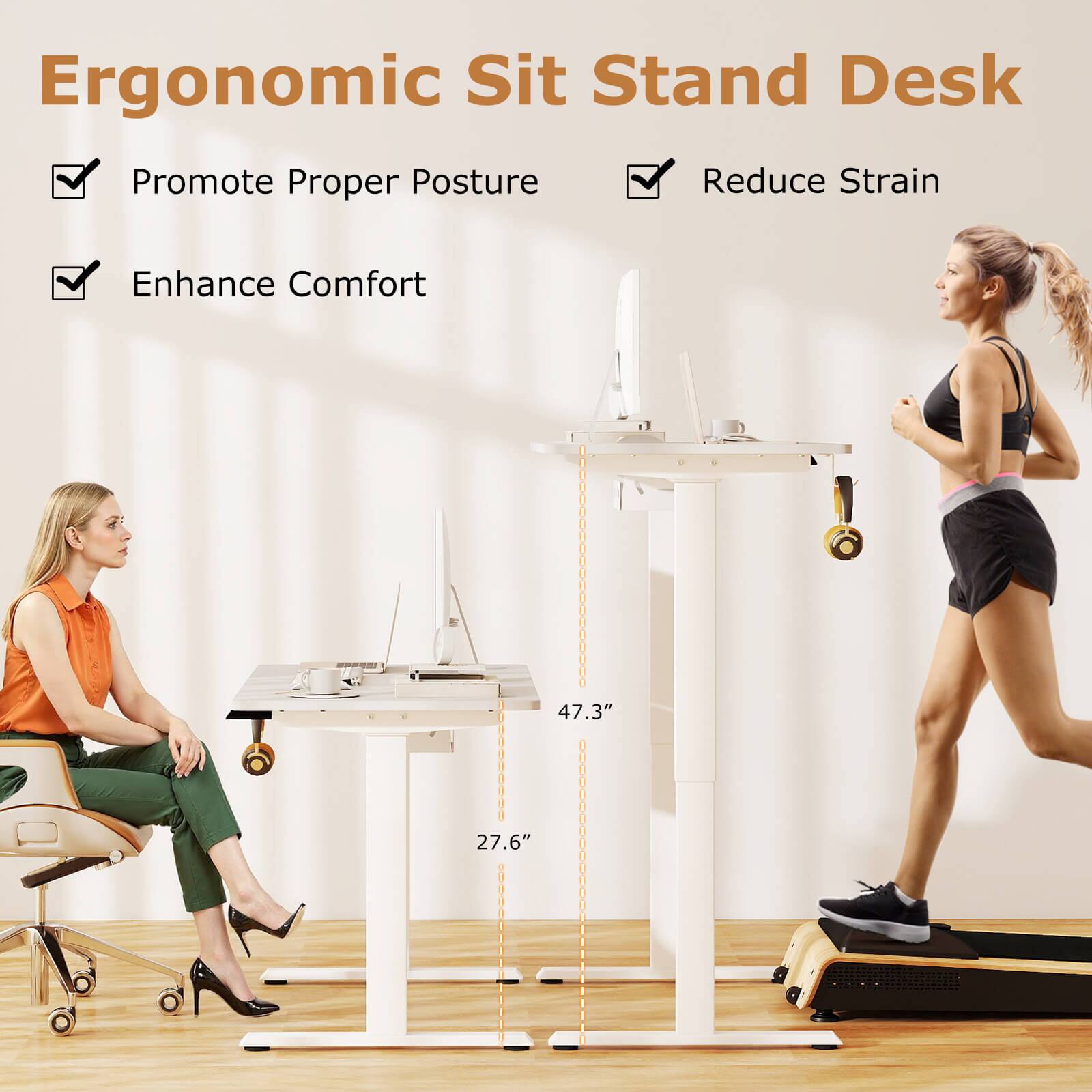 Ergonomic Sit Stand Desk

- Promote Proper Posture
- Reduce Strain
- Enhance Comfort

47.3" x 27.6"