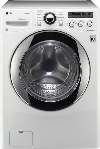  LG - SteamWasher 3.6 Cu. Ft. 9-Cycle High-Efficiency Steam Front-Loading Washer - White
