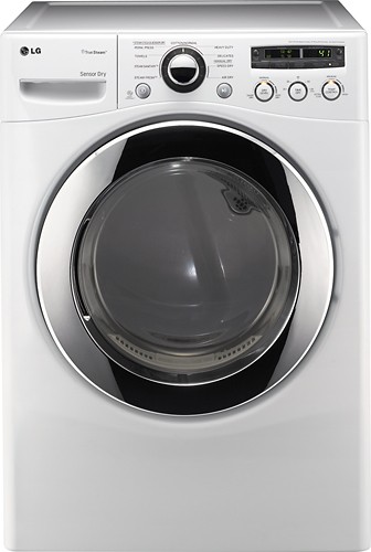  LG - SteamDryer 7.3 Cu. Ft. 9-Cycle Ultra-Large Capacity Steam Electric Dryer - White