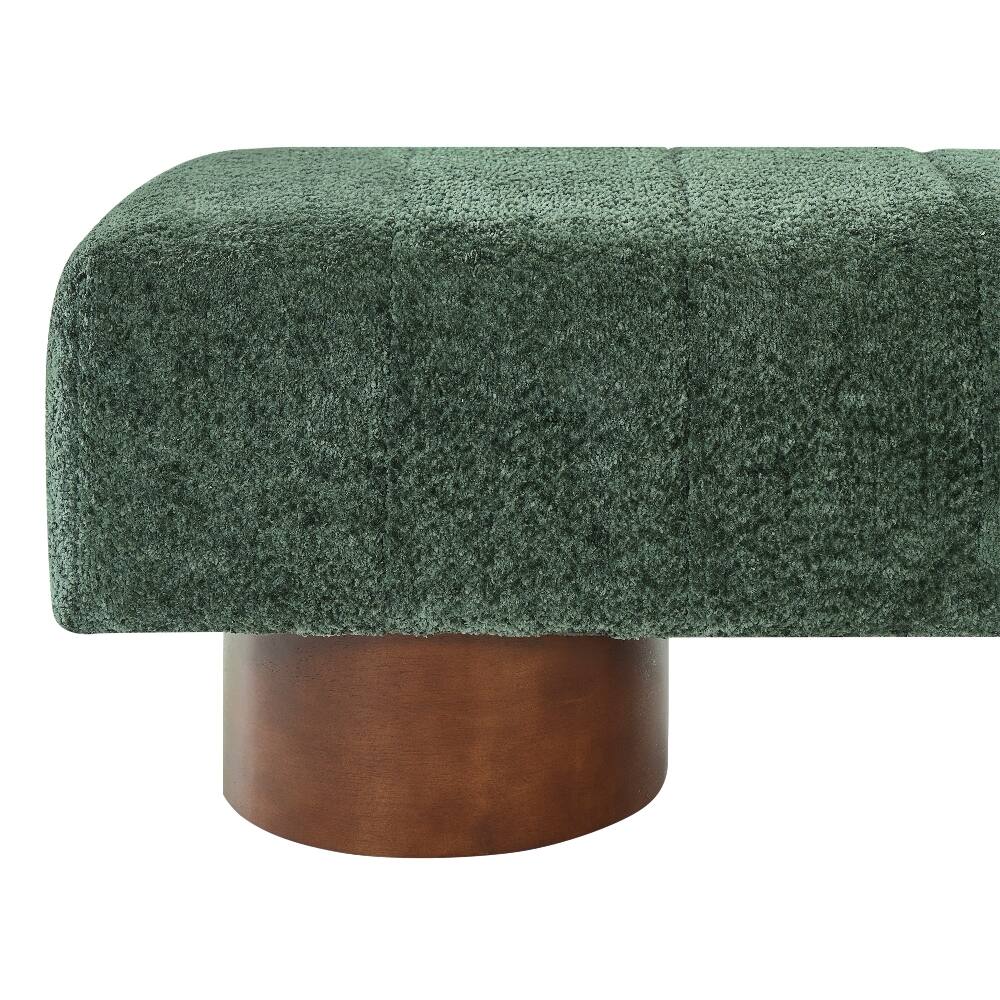 Alt View 7. Ropilly - Ropilly Green Boucle Upholstered Dining Bench Modern Accent Indoor Seating Channel Tufted Wood Frame - Green.
