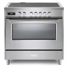 Verona - 36 inch Ultima Collection Freestanding Induction Range with 5 Elements, 5 cu. ft. Oven Capacity - Stainless Steel