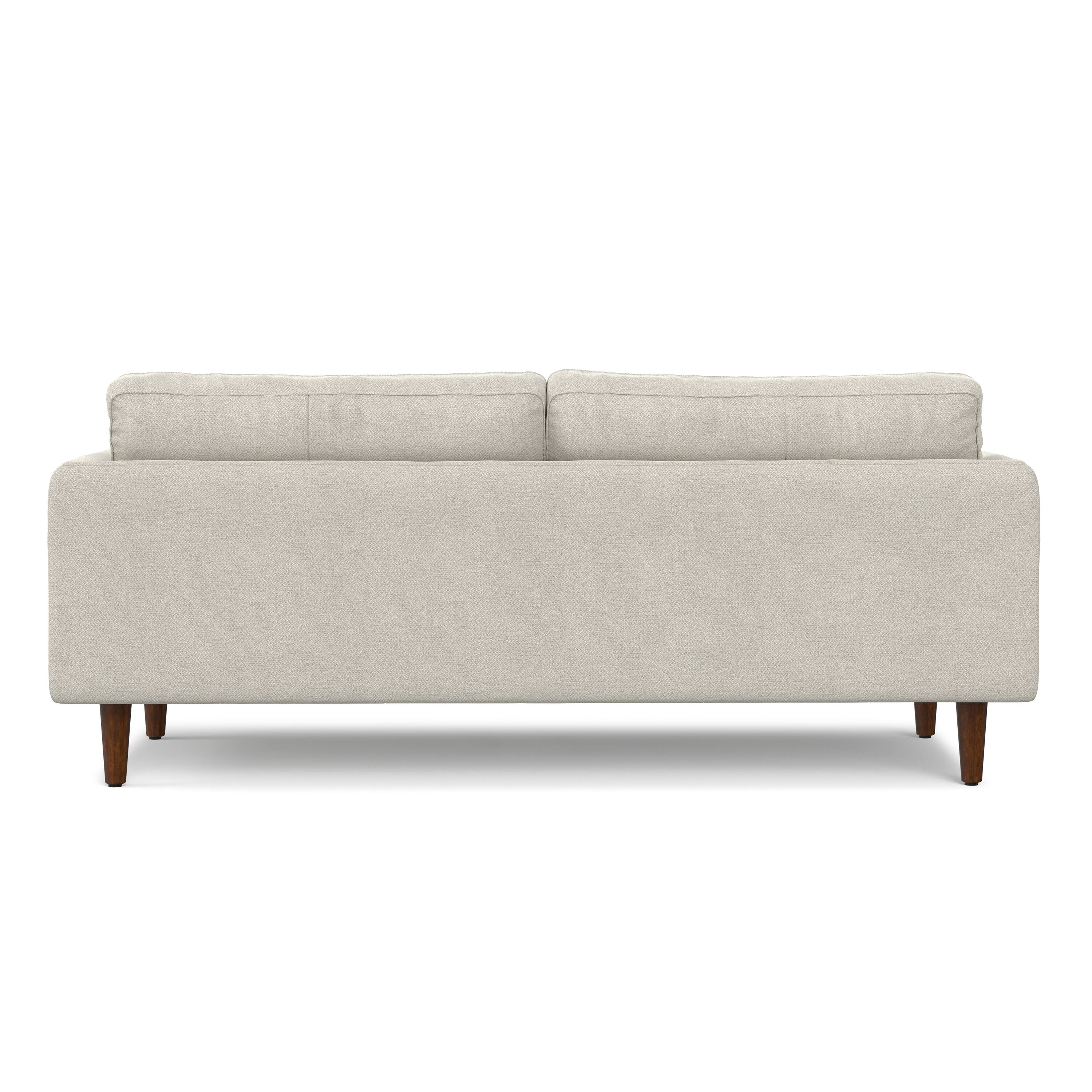 Left. Simpli Home - Livingston 76 inch Wide Mid-Century Modern Loveseat Sofa in Cream White Woven-Blend Fabric - Cream White.