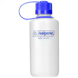 Nalgene - HDPE Plastic Ultralight Narrow Mouth Water Bottle - 16 oz. - White - Clear