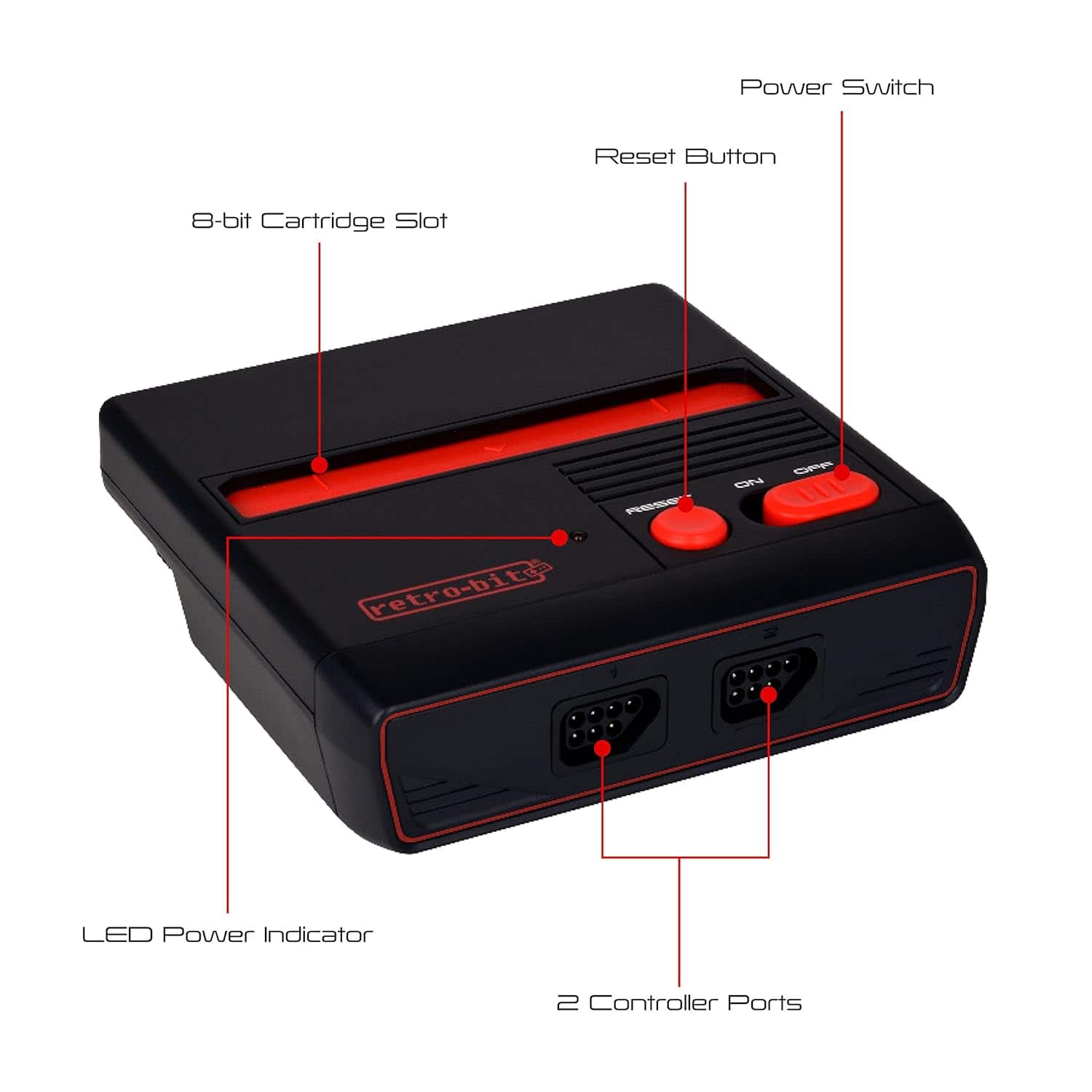 RES Plus NES 8 Bit Console with HDMI Port Red/Black - Best Buy