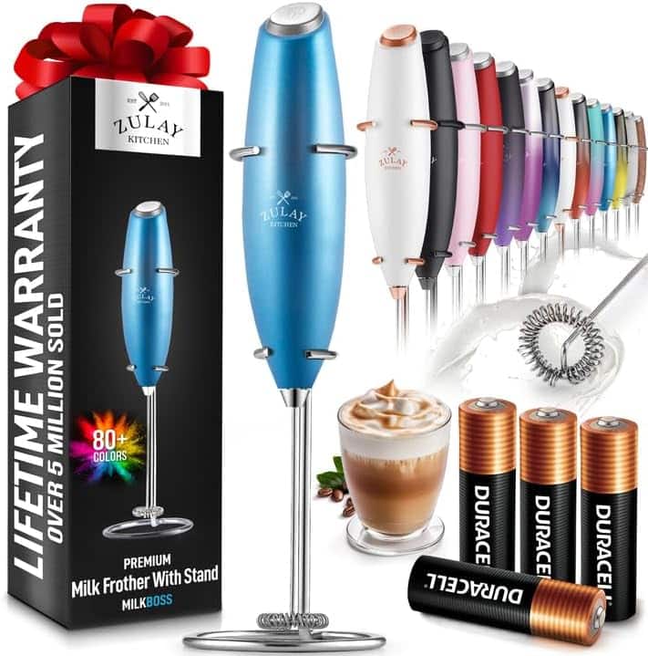 ZULAY KITCHEN
LIFETIME WARRANTY
OVER 5 MILLION SOLD
80+ COLORS
PREMIUM Milk Frother With Stand
MILKBOSS
DURACELL