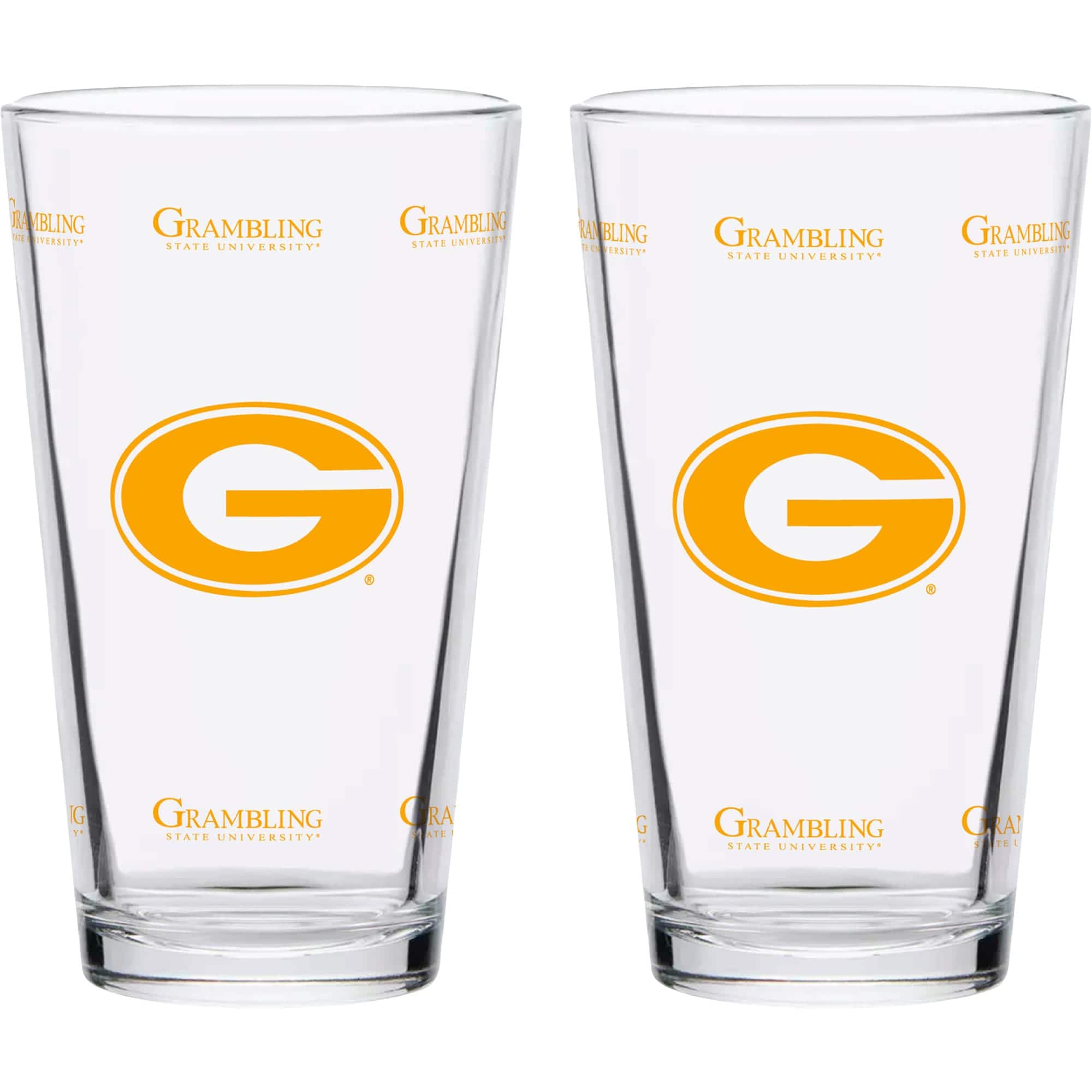 Indigo Falls - Grambling Tigers Two-Pack Knockout 16oz. Pint Glass Set - Multicolor