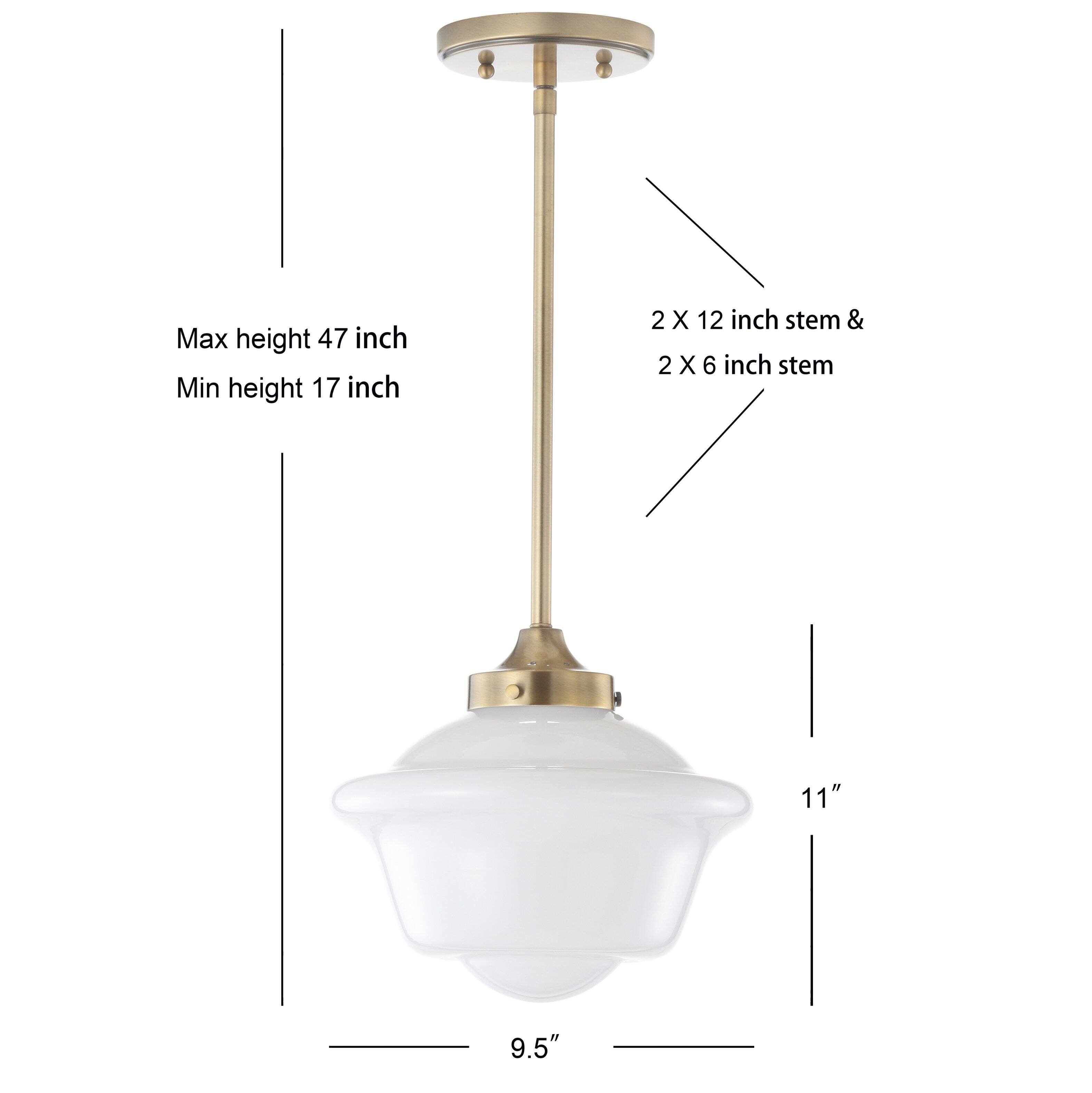 Max height 47 inch  
Min height 17 inch  
2 X 12 inch stem & 2 X 6 inch stem  
11"  
9.5"