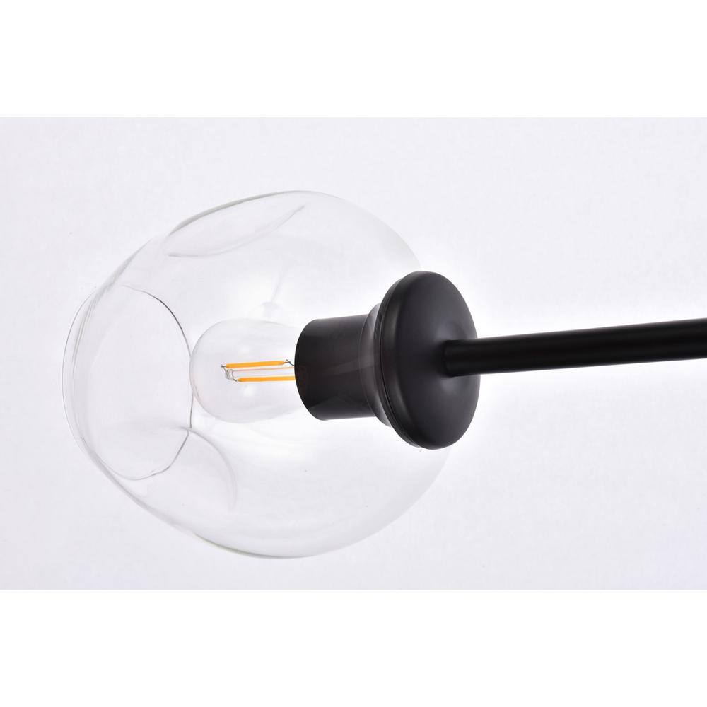 Back. Elegant Lighting - Cavoli 5 lights black chandelier - Black And Clear.
