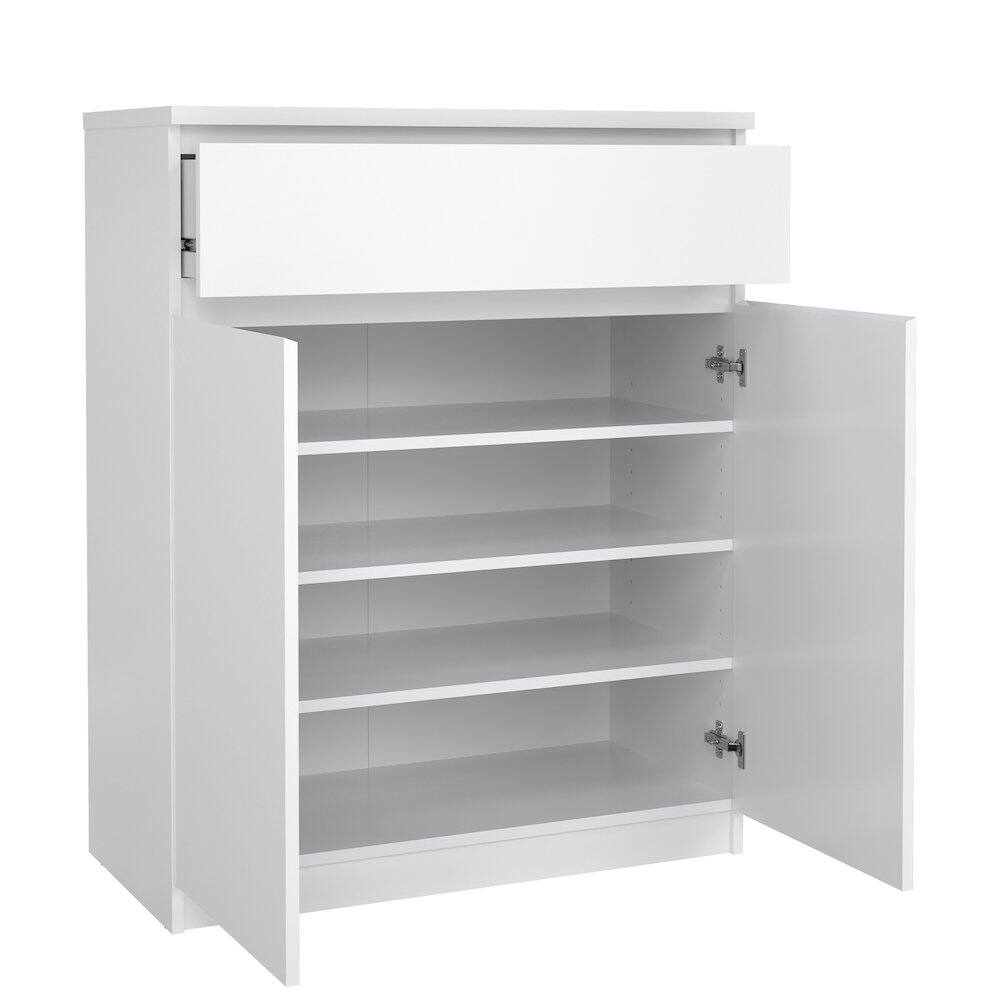 Back. Tvilum - Scottsdale 1 Drawer, 2 Door Sideboard High Gloss - White.