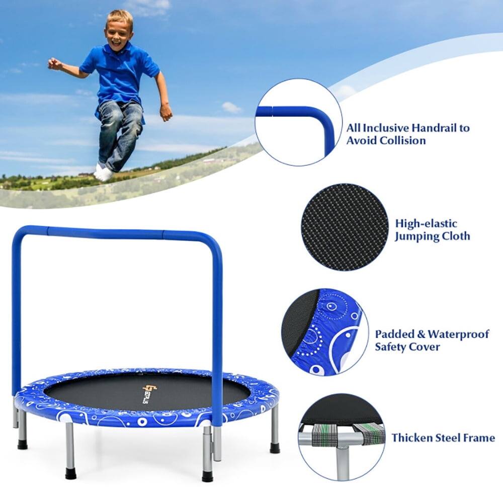 All Inclusive Handrail to Avoid Collision  
High-elastic Jumping Cloth  
Padded & Waterproof Safety Cover  
Thicken Steel Frame
