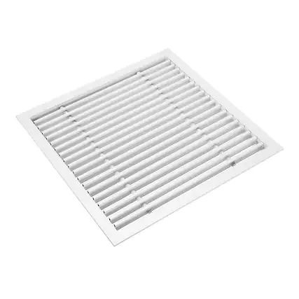 Front. Unique Bargains - 14x14 Inch Linear Bar Air Vent Grille, Removable Aluminum Register Cover Diffuser for Ceiling or Sidewall HVAC - White.