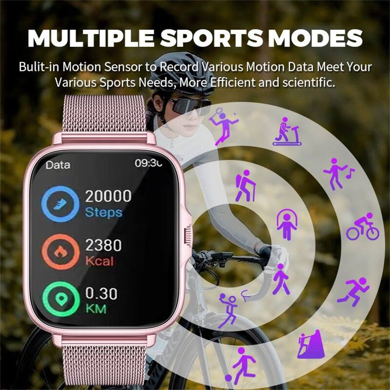 MULTIPLE SPORTS MODES

Bulit-in Motion Sensor to Record Various Motion Data Meet Your Various Sports Needs, More Efficient and scientific.

Data  
09:30  
20000 Steps  
2380 Kcal  
0.30 KM