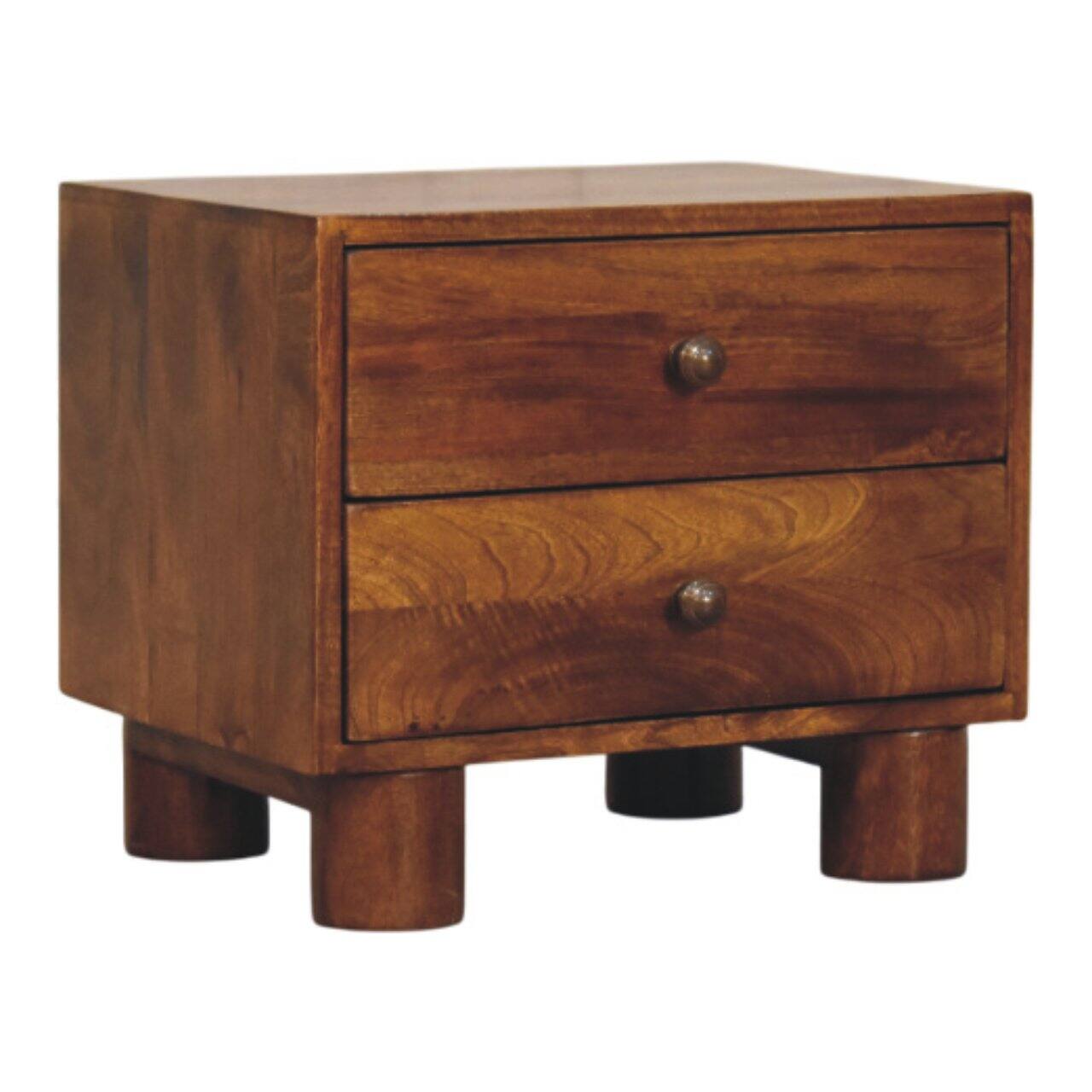 Back. Artisan Furniture - Artisan Furniture Solid Wood Tula 2 Drawer Chestnut Nightstand, Brown - brown.