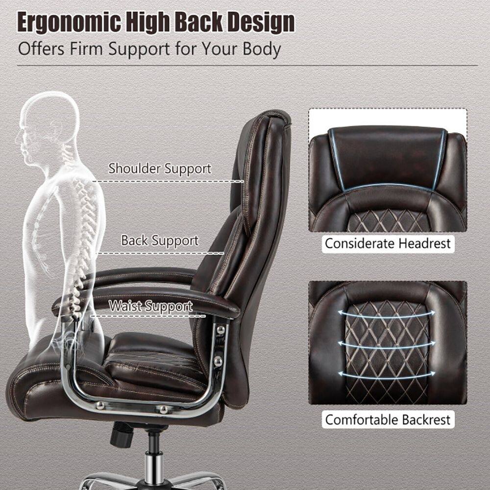 Ergonomic High Back Design Offers Firm Support for Your Body

- Shoulder Support
- Back Support
- Waist Support
- Considerate Headrest
- Comfortable Backrest