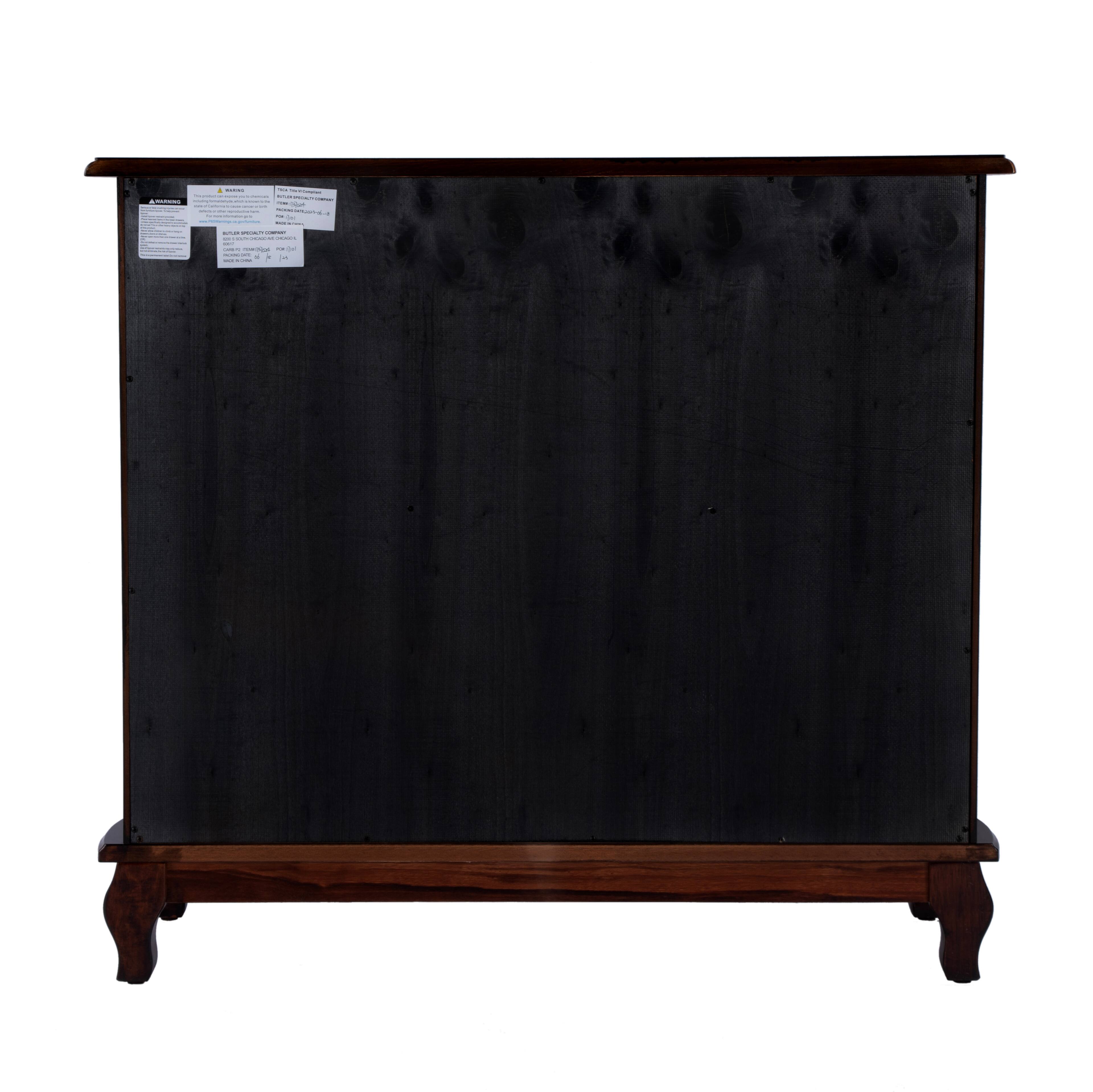 Alt View 4. Butler Specialty - Leyden 36 in. W Rectangular Wood 2 Door European Accent Cabinet with 1 Fixed Interior Shelf - Dark Brown.