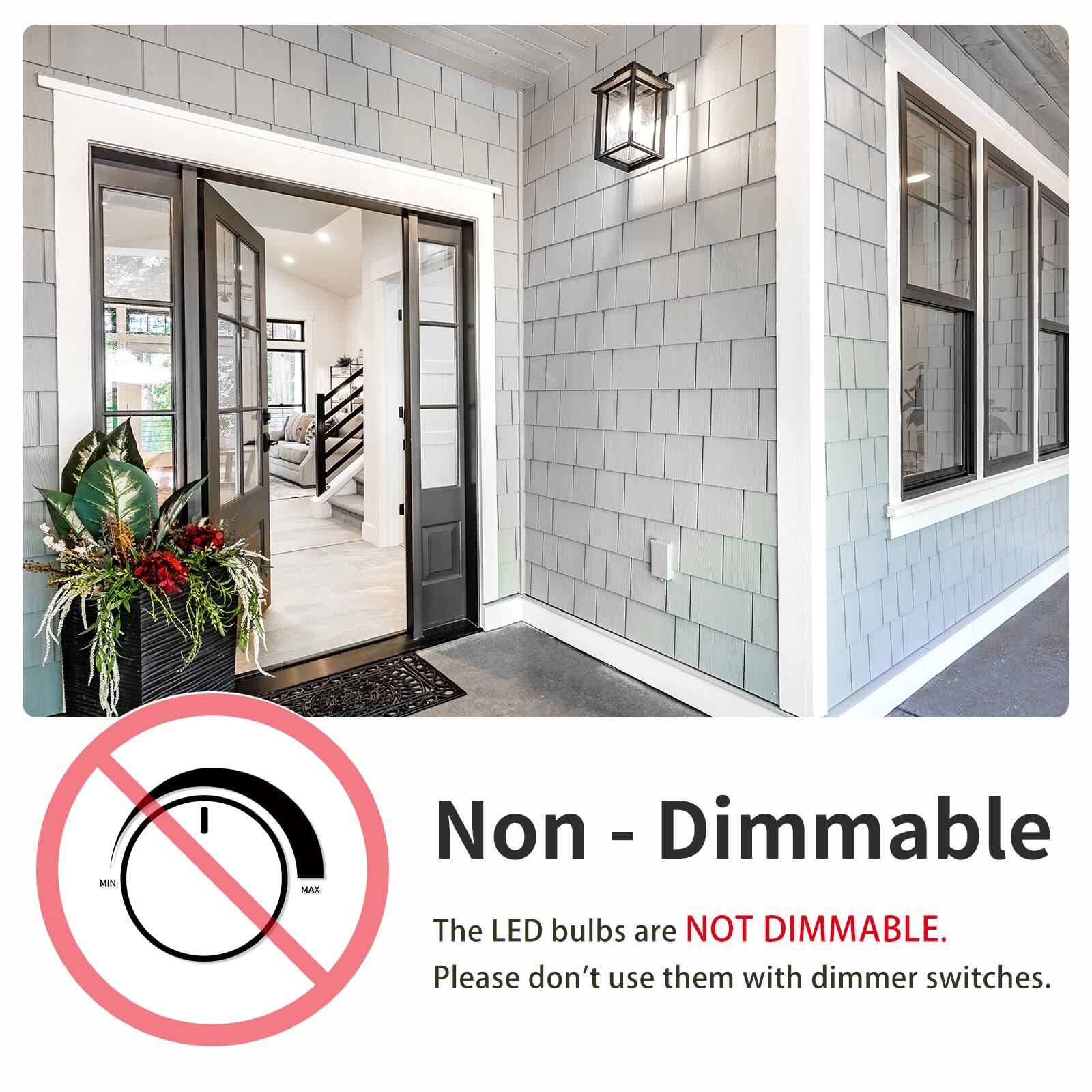 Non - Dimmable

The LED bulbs are NOT DIMMABLE. Please don't use them with dimmer switches.