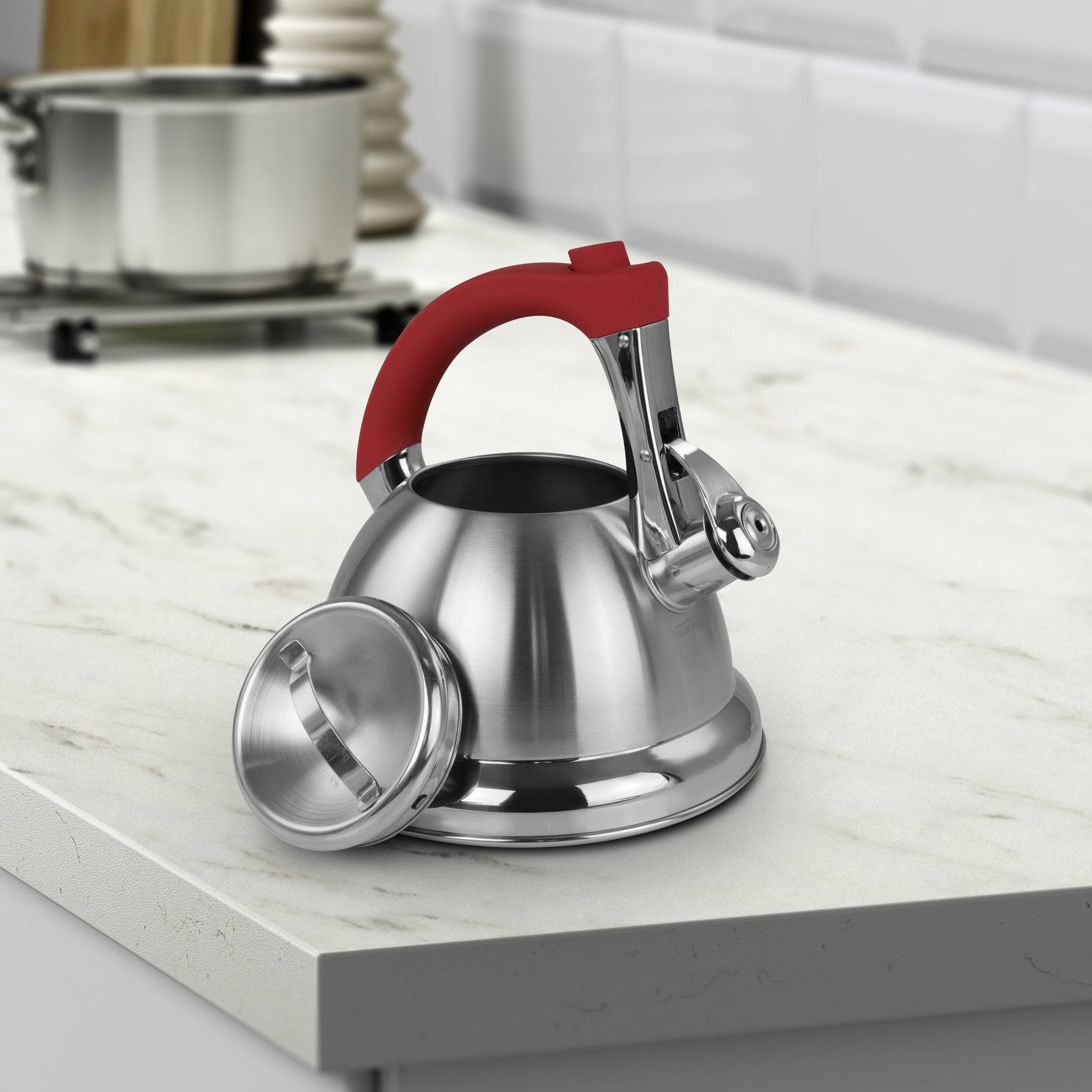 Alt View 6. Mr. Coffee - Mr. Coffee 1.8 quart Stainless Steel Whistling Tea Kettle - Silver.
