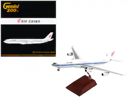 GeminiJets - Airbus A340-300 Commercial Aircraft Air China Stripes Gemini 200 Series 1/200 Diecast Model Airplane - White with Blue