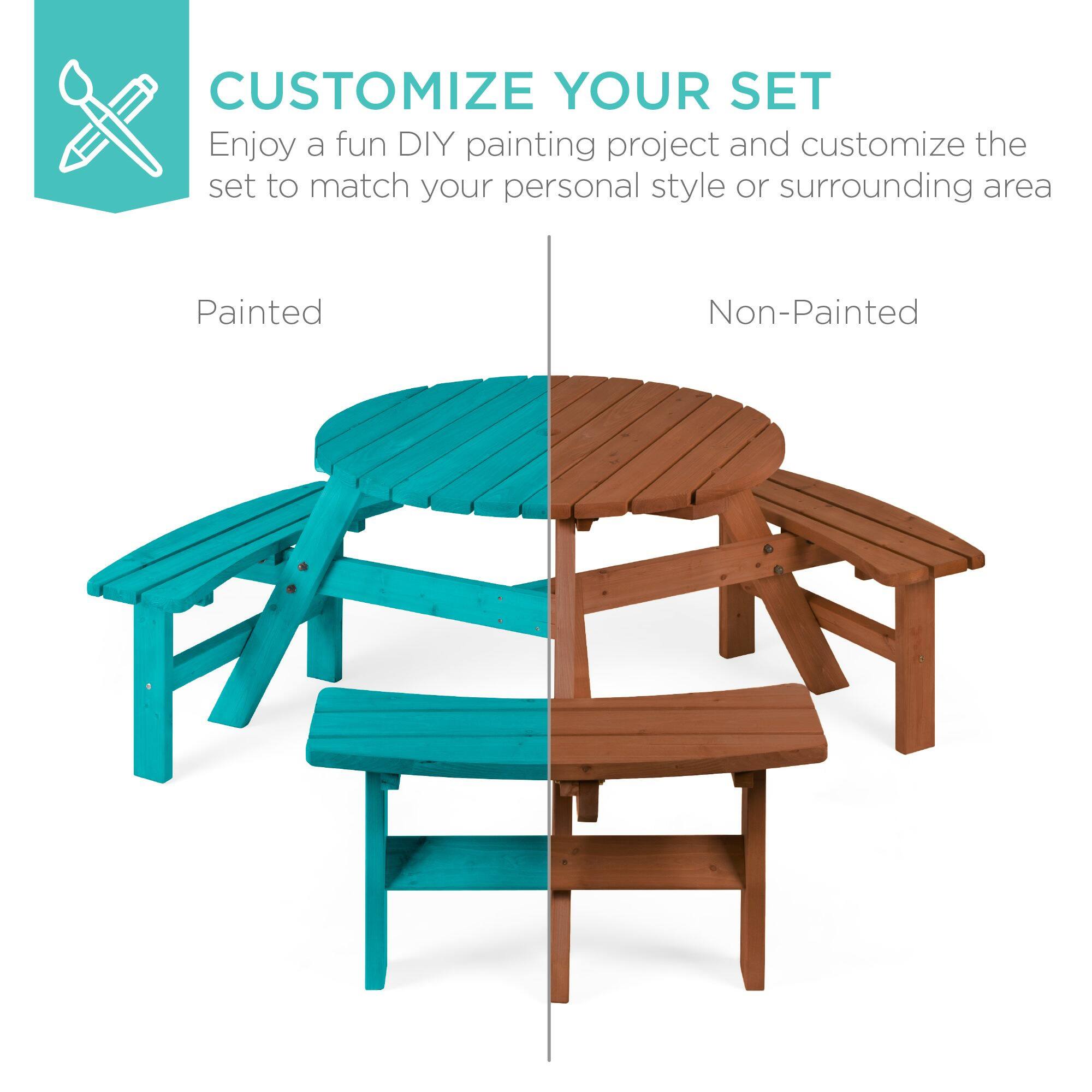 CUSTOMIZE YOUR SET  
Enjoy a fun DIY painting project and customize the set to match your personal style or surrounding area  

Painted | Non-Painted