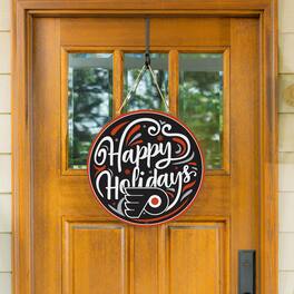 Evergreen Enterprises - Philadelphia Flyers 18" Happy Holidays Wooden Round Door Sign - Multicolor
