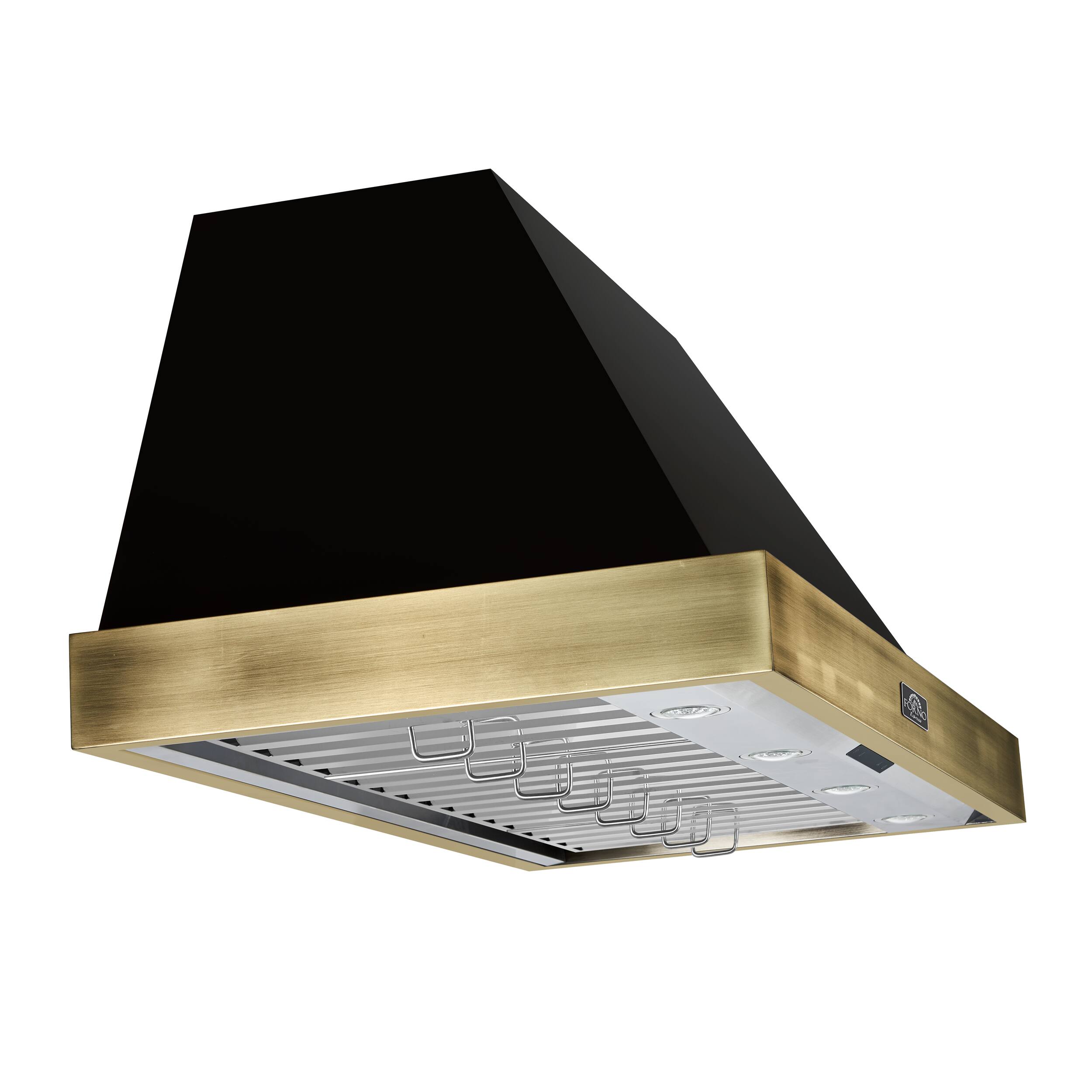 Angle. Forno Appliances - Vittorio 48" Vented Range Hood - Black.