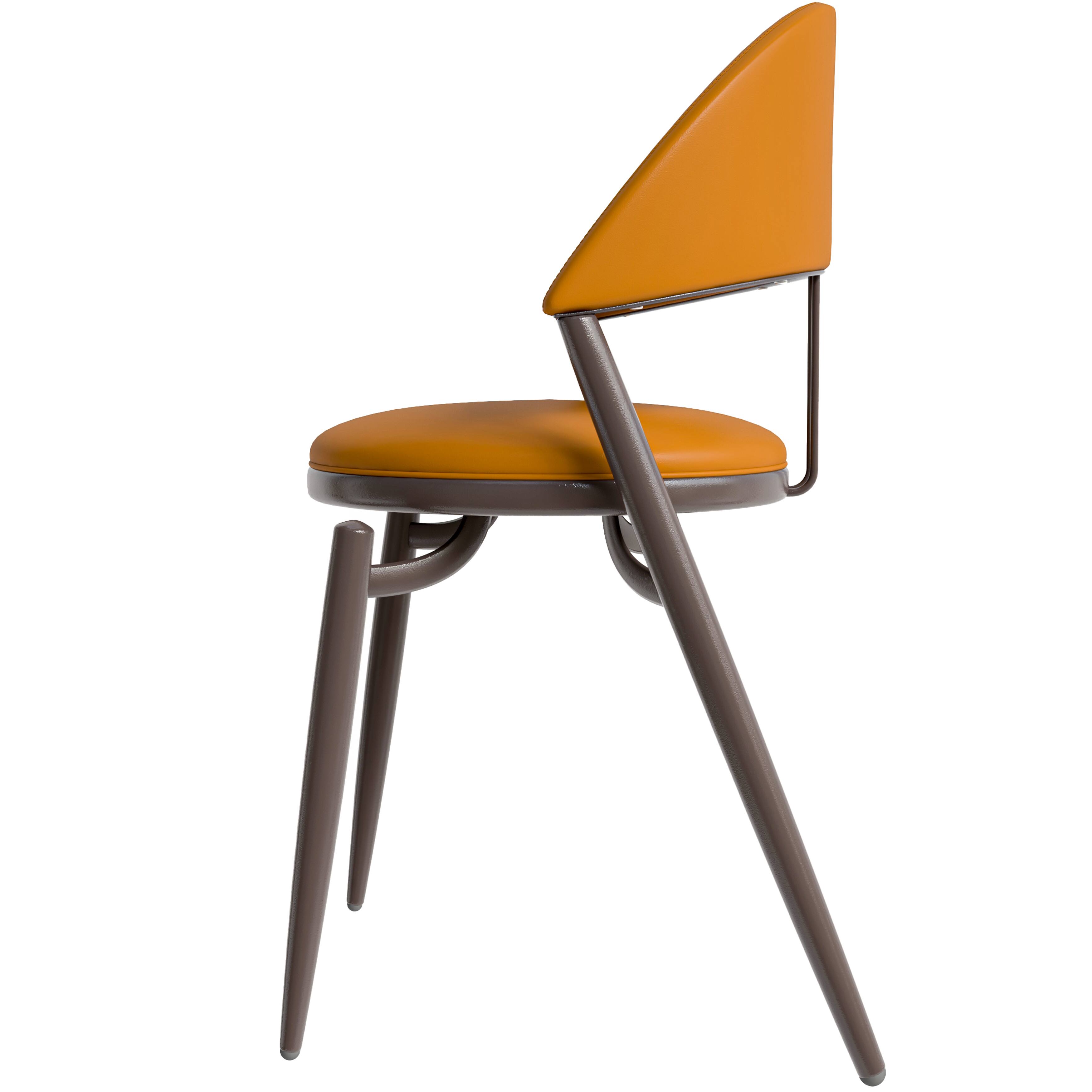 Alt View 3. LeisureMod - Venice 2-PCS Upholstered Leather Accent Chair for Dining Room & Kitchen - Light Brown.