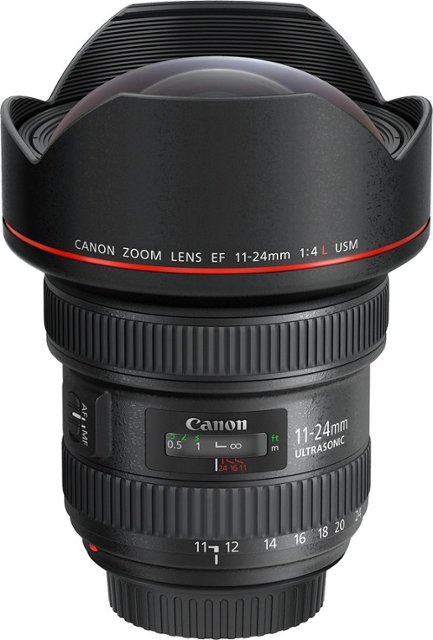 Front. Canon - EF11-24mm F4L USM Wide Angle Zoom Lens for EOS DSLR Cameras - Black.
