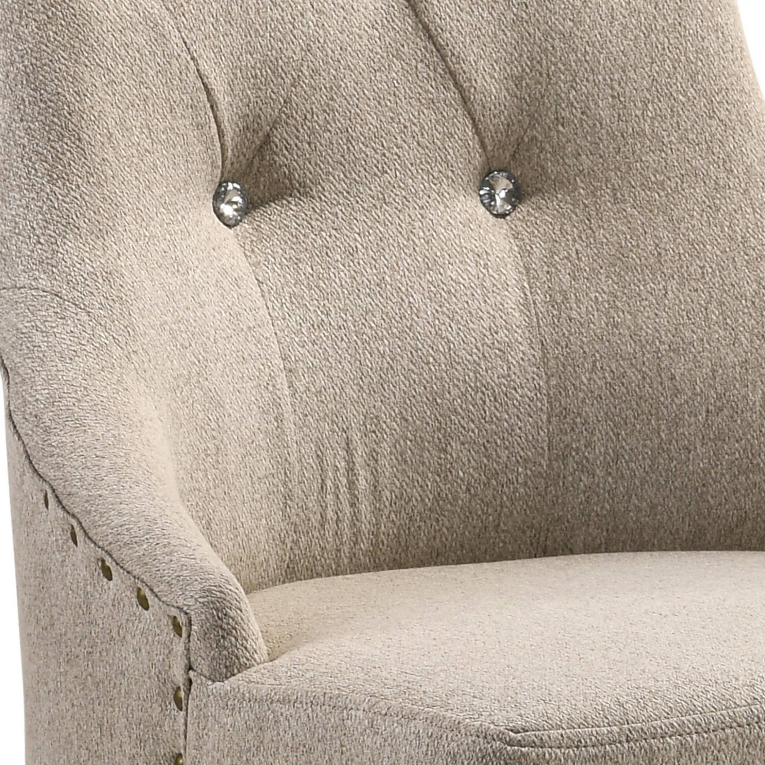 Alt View 1. Manhattan Lane - Wooden Chair with Fabric Upholstered Seating, Set of 2 - Beige and Brown.