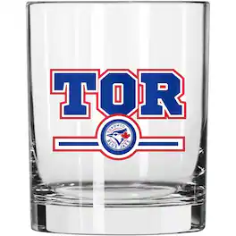 Logo Brands - Toronto Blue Jays Letterman 14oz. Rocks Glass - Multicolor
