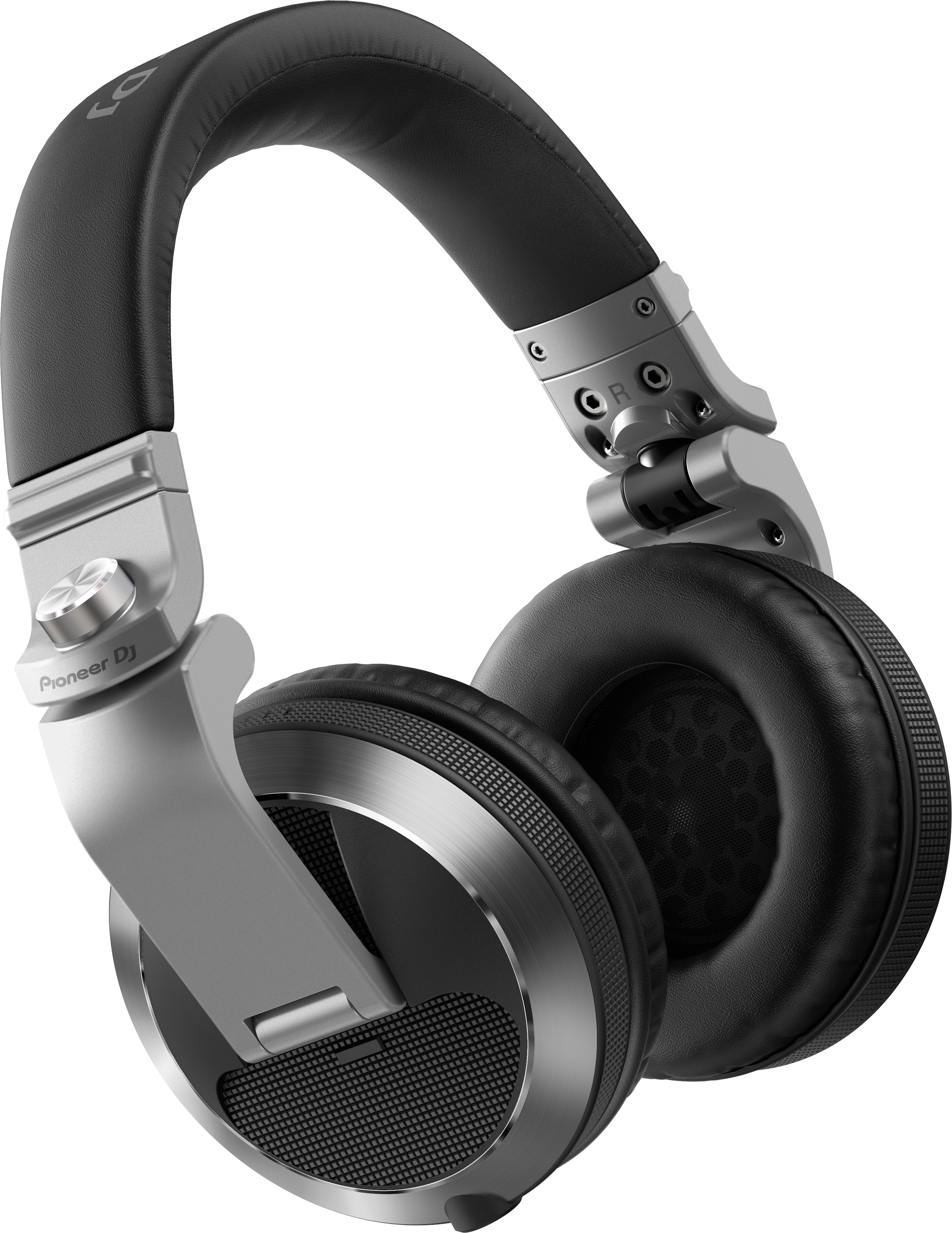 Angle. Pioneer DJ - Professional Over-Ear DJ Headphones, Includes Coiled Cable & Straight Cable - Silver.