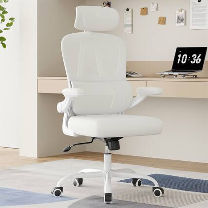 Front. Forest'nSky - Beige Ergonomic Office Chair with Headrest & Lumbar Support, High Back Swivel Desk Chair for Home Office - Beige.