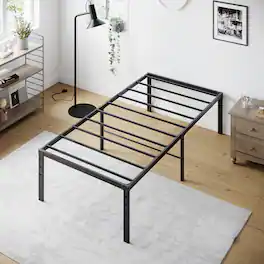 Winado - 18 Inch Twin Full Queen King Metal Bed Frame Metal Platform Heavy Duty Metal Platform, No Box Spring Needed - Black
