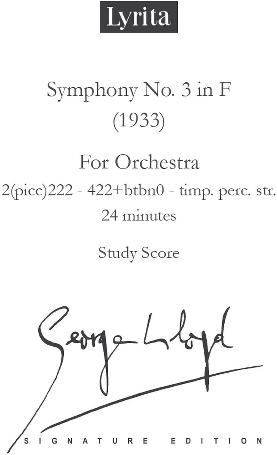 PopMarket - George Lloyd - Symphony No. 3 - Study Score - Multicolor price history on PriceWatchPro