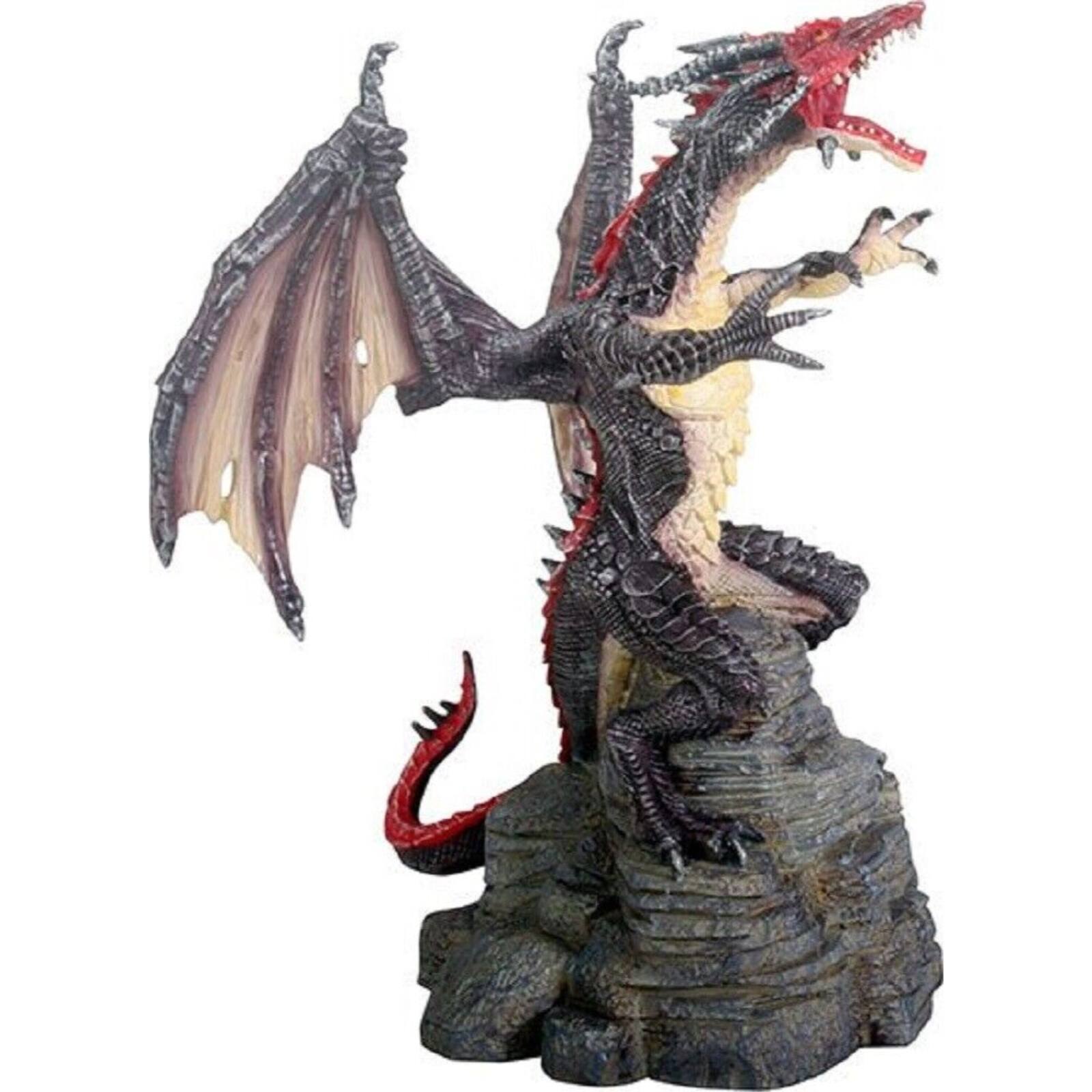Front. Pacific Trading - Black and Red Flying Dragon Fantasy Statue Figurine Mythical Decoration.