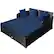 Left. Costway - Outdoor Patio Rattan Daybed Pillows Cushioned Sofa Furniture - Navy.