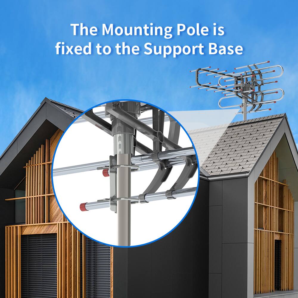 The Mounting Pole is fixed to the Support Base.