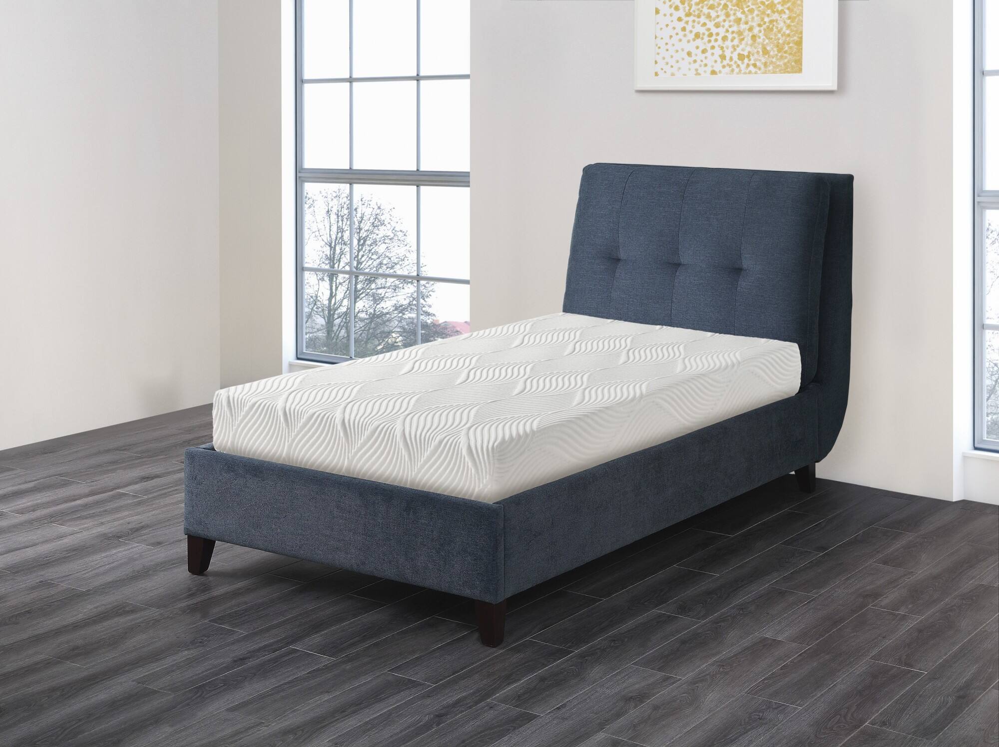 Alt View 1. Glintex - 10 Inch Twin Gel Memory Foam Mattress with Tencel Cover and High-Density Base Foam - White.