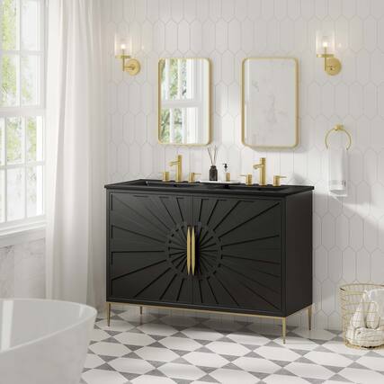 Front. Modway - Awaken Bathroom Vanity Basin Included by Modway - Black Black.