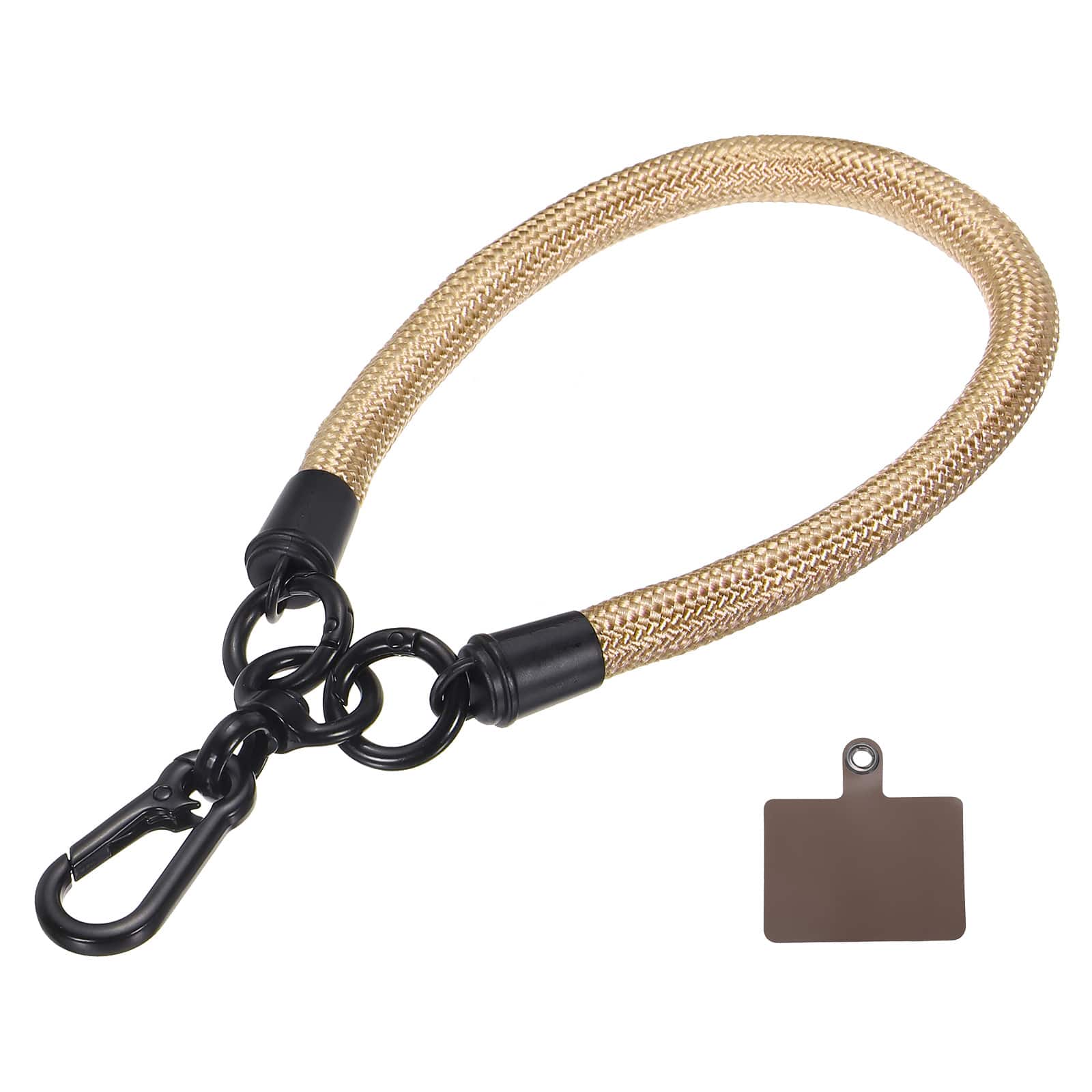 Unique Bargains - Phone Lanyard Universal Polyester Wrist Lanyard with Patch for All Smartphone Case 1pc - Gold