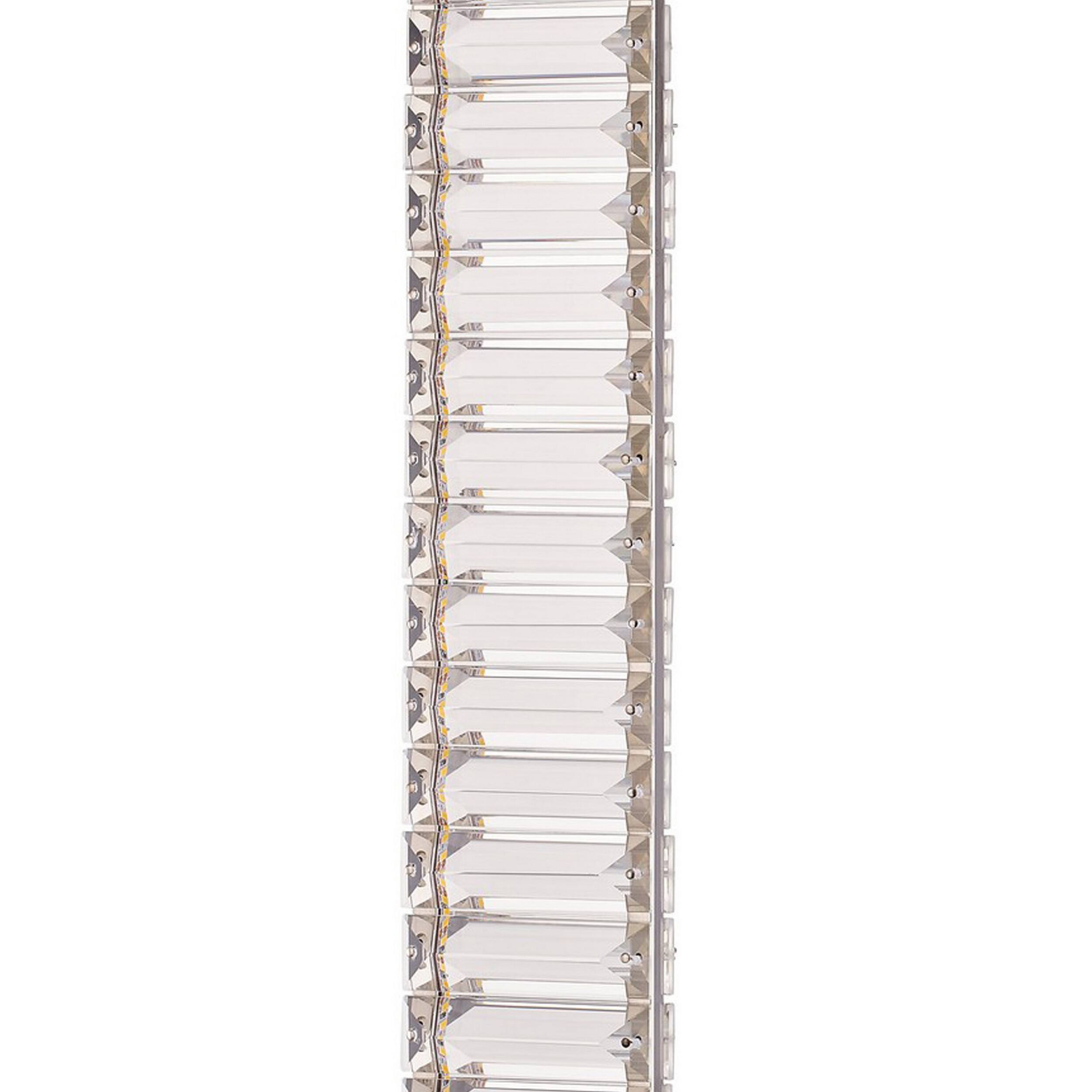 Angle. Manhattan Lane - Lizy 24 Inch Table Lamp with Crystal, LED Metal Frame, Nickel Finish - Nickel.
