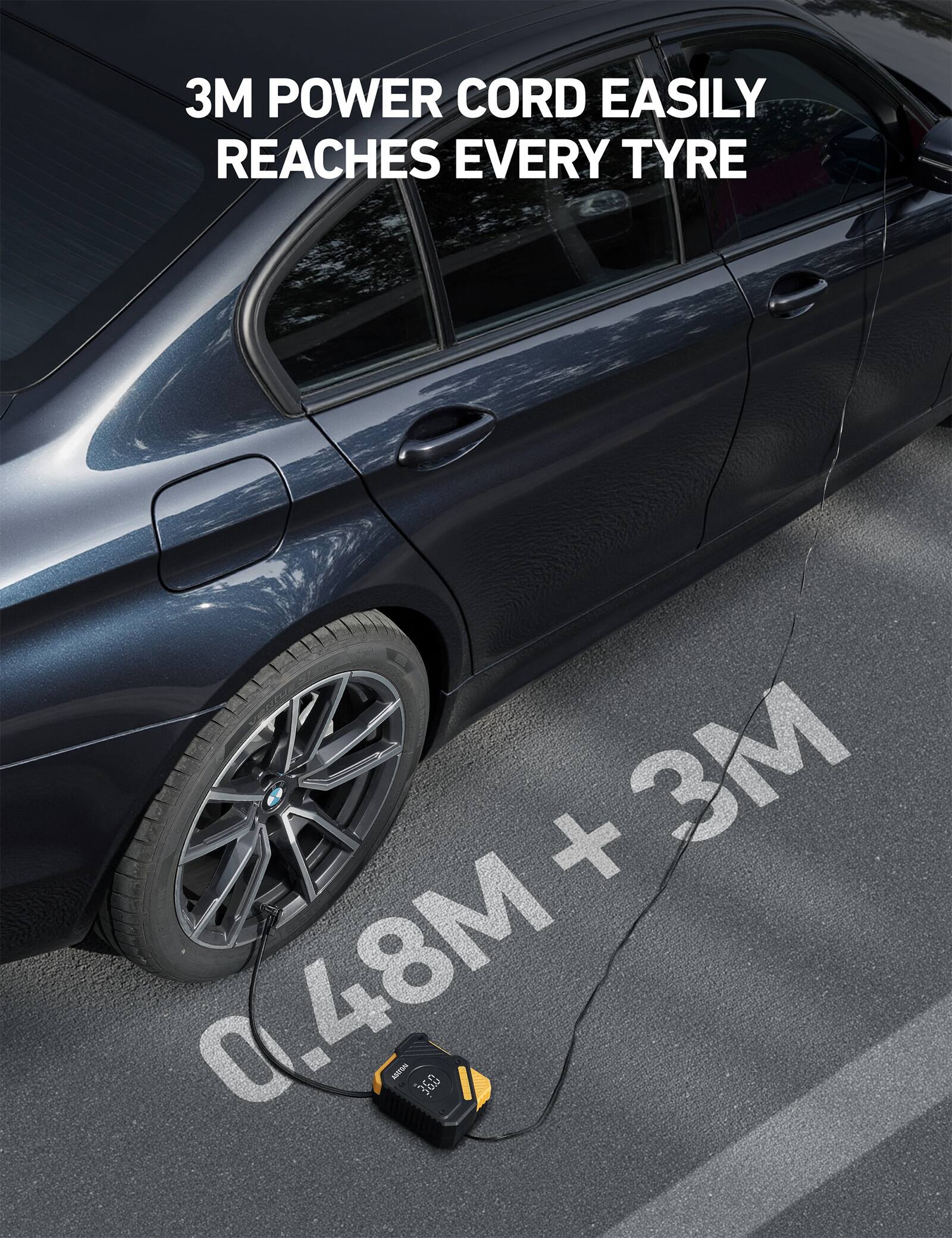 3M POWER CORD EASILY REACHES EVERY TYRE + 3M 0.48M NGN 360