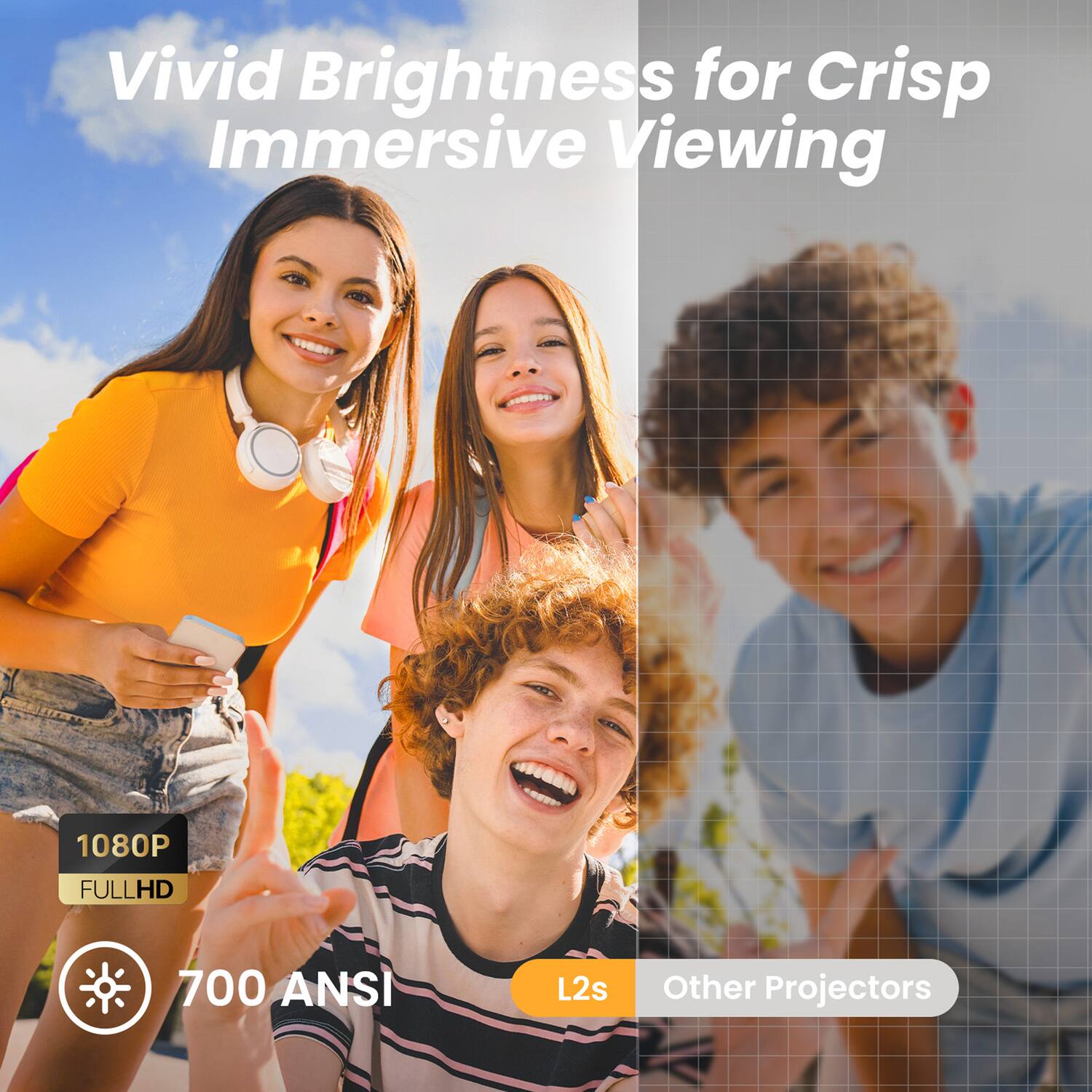 Vivid Brightness for Crisp Immersive Viewing

1080P FULLHD

700 ANSI

L2s

Other Projectors