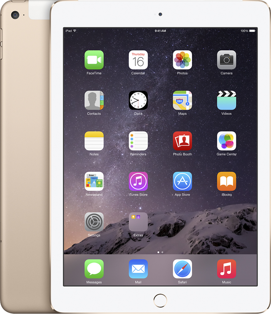 Best Buy: Apple iPad Air 2 Wi-Fi + Cellular 128GB Gold MH332LL/A