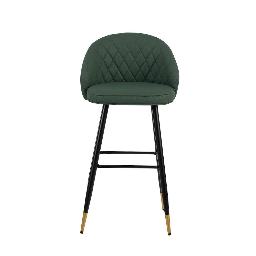 Left. New Classic Furniture - New Classic Furniture Oliver Vegan Leather Bar Chair in Green (Set of 4) - Green.