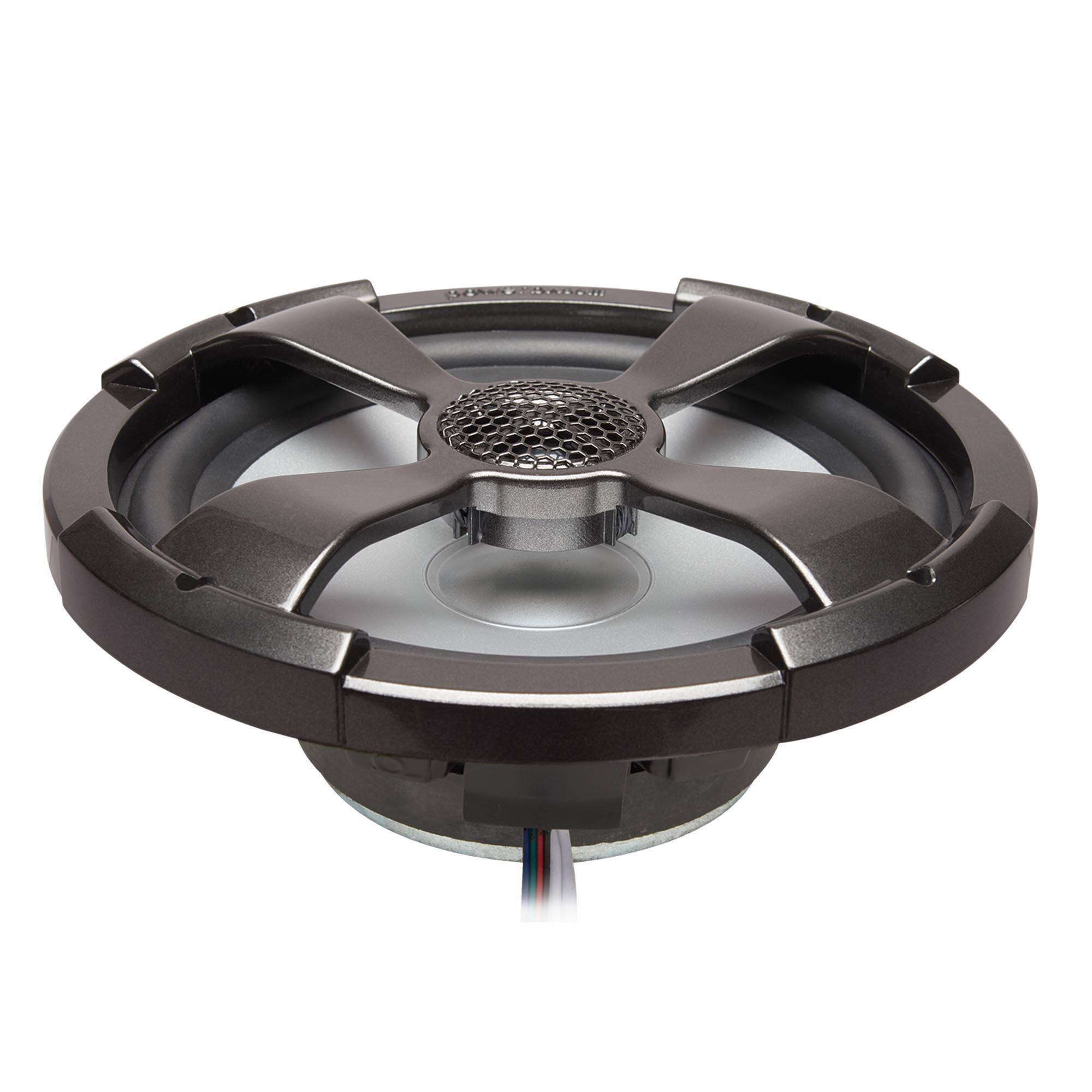 Alt View 1. Powerbass - PowerBass XL-82SST - 8" Shallow Mount Coaxial Speakers with RGB LED, Powersports/Marine - Pair - Black/Gray.