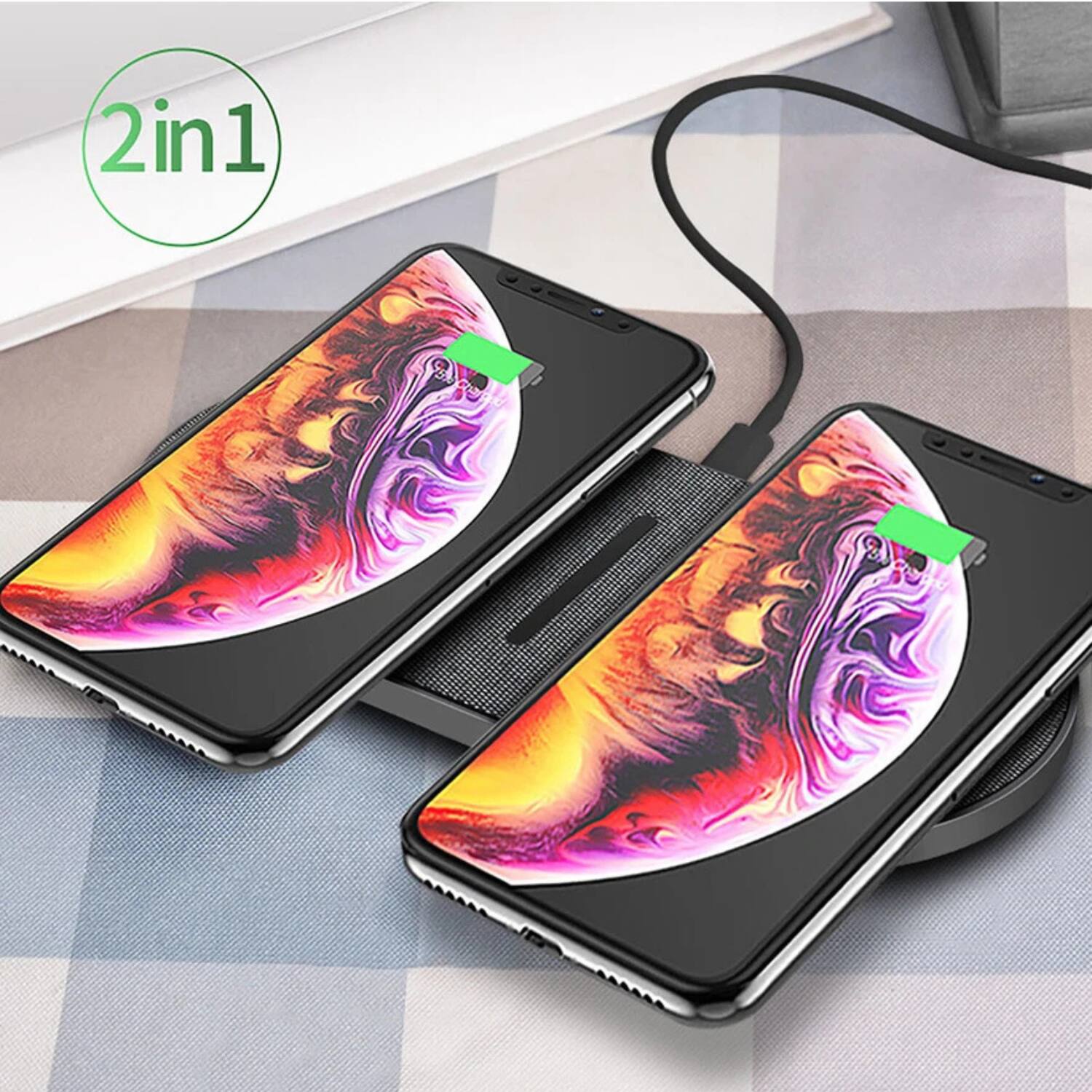 Back. Stock Preferred - 40W Dual Wireless Charger Pad for iPhone 16 Pro.