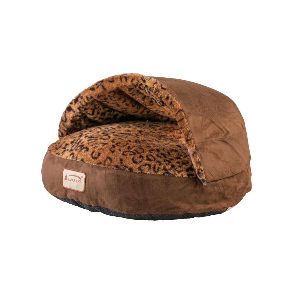 Alt View 6. Armarkat - Cat Bed Mocha And Leopard - Brown.
