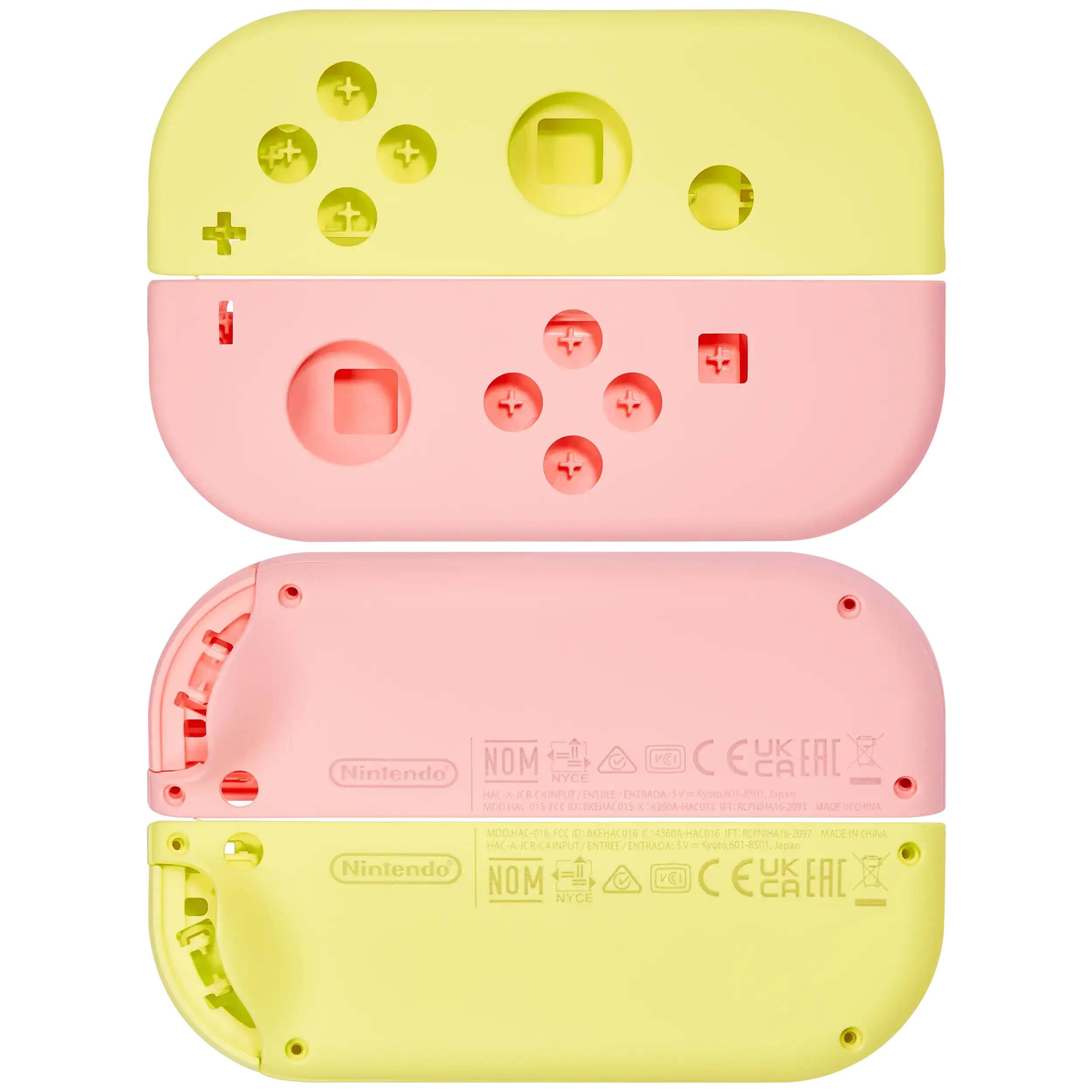 Sure, here is the corrected and grouped text from the image:

---

**Top Section:**
- Nintendo
- NOM
- HAC-001
- MODHAC-001
- MADE IN CHINA

**Middle Section:**
- Nintendo
- NOM
- HAC-001
- MODHAC-001
- MADE IN CHINA

**Bottom Section:**
- Nintendo
- NOM
- HAC-001
- MODHAC-001
- MADE IN CHINA

**Additional Text:**
- INPUT/ENTREE/ENTRADA: 5V = Kyoto 601-8501, Japan
- FCC ID: DZ9HAC015 IC: 3030A-HAC015 IC: 3030A-HAC015 IC: 3030A-HAC015 IC: 3030A-HAC015 IC: 3030A-HAC015 IC: 3030A-HAC015 IC: 3030A-HAC015 IC: 30